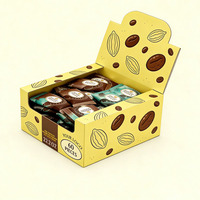 Boîte de présentation personnalisée pour chocolats et bonbons, emballage de vente au détail prêt à l'emploi avec système de déchirement, pour barres énergétiques