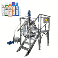 Cuve de mélange de lessive SUS304 500L avec agitateur, chauffage électrique, homogénéisateur émulsifiant à chemise (220V/380V)