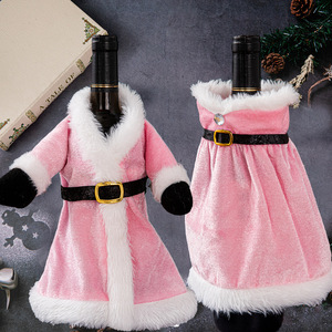 Décoration <span class=keywords><strong>de</strong></span> table <span class=keywords><strong>de</strong></span> Noël HB-608, <span class=keywords><strong>robe</strong></span> en velours pour bouteille <span class=keywords><strong>de</strong></span> vin <span class=keywords><strong>de</strong></span> Noël - Product Image 2