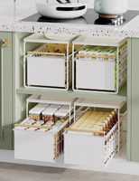 Offre Spéciale multi-usages cuisine salle de bain tiroir coulissant armoire panier de rangement étagère à épices en métal tirer sous évier support de rangement