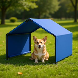 Abri pour chien bleu 4' x 4' x 3' imperméable pour petits chiens et animaux - Product Image 2