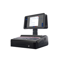 Monitor de pantalla táctil todo en uno de doble pantalla de alta calidad para restaurante Windows POS con interfaz USB nuevo 15,6 "para mercado de alimentos