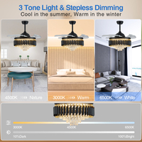 Ventilateur de plafond décoratif en cristal de 52 pouces avec lumière RGB, finition dorée, moteur DC en cuivre pur et télécommande pour la maison