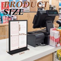 Présentoir de comptoir double face JH-Mech pour menus, support de signalisation robuste avec plaque épaissie, porte-panneau de table en métal