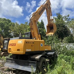Excavadora de Ruedas Usada Hyundai Modelo 2020 de 15 Toneladas de Segunda Mano con Cucharón de Excavación Amarillo - Product Image 4