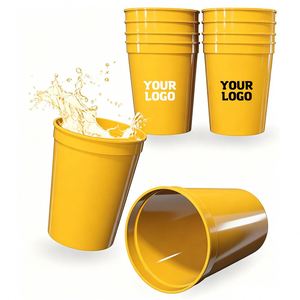 Promo Business Logo Printed 16Oz <b>Reusable</b> Plastic Stadium Event Gift Frosted <b>Cups</b> for Wedding Custom - Product Image 1