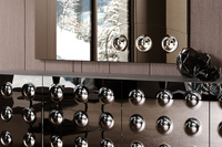 Meuble de rangement latéral de salle à manger en bois massif de luxe léger de style villa italienne, porte de vitrine en verre, buffet moderne et minimaliste