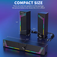 Haut-parleurs de bureau RGB pour jeux vidéo avec effets lumineux, son audio puissant et basses profondes, livraison immédiate, pour ordinateur portable et PC