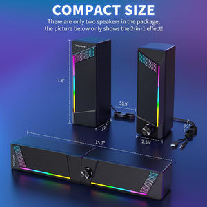 ลำโพงเกมมิ่งไร้สายขนาดเล็กแบบมินิ พร้อมไฟ LED หลากสีสัน ติดตั้งง่าย จัดส่งรวดเร็ว ลำโพงคู่แบบฟูลเรนจ์ - Product Image 6