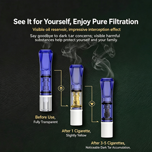 Porte-cigarette réutilisable et lavable avec embouts filtrants jetables, ajustement universel pour cigarettes régulières/moyennes/slim, pour hommes - Product Image 2