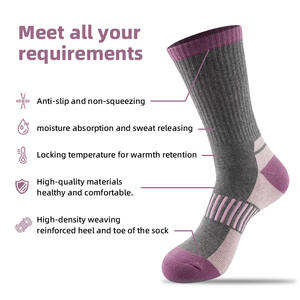 उच्च गुणवत्ता वाले अनुकूलित शीतकालीन मेरिनो गर्म ऊन मोजे गैर-पर्ची लुभावनी बुना हुआ चालक लंबाई डॉट पैटर्न मेरिनो गर्म ऊन - Product Image 5