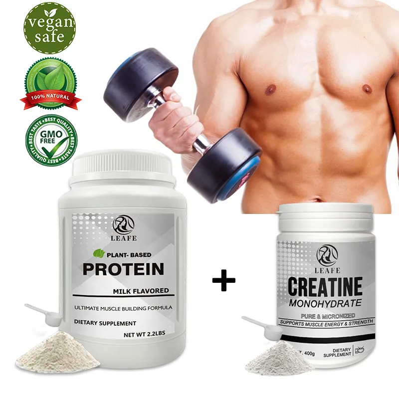 Kustom 2 dalam 1 Gym suplemen Set optimum nutrisi rasa halal murni Protein mengisolasi bubuk micronized creatine Powder kit