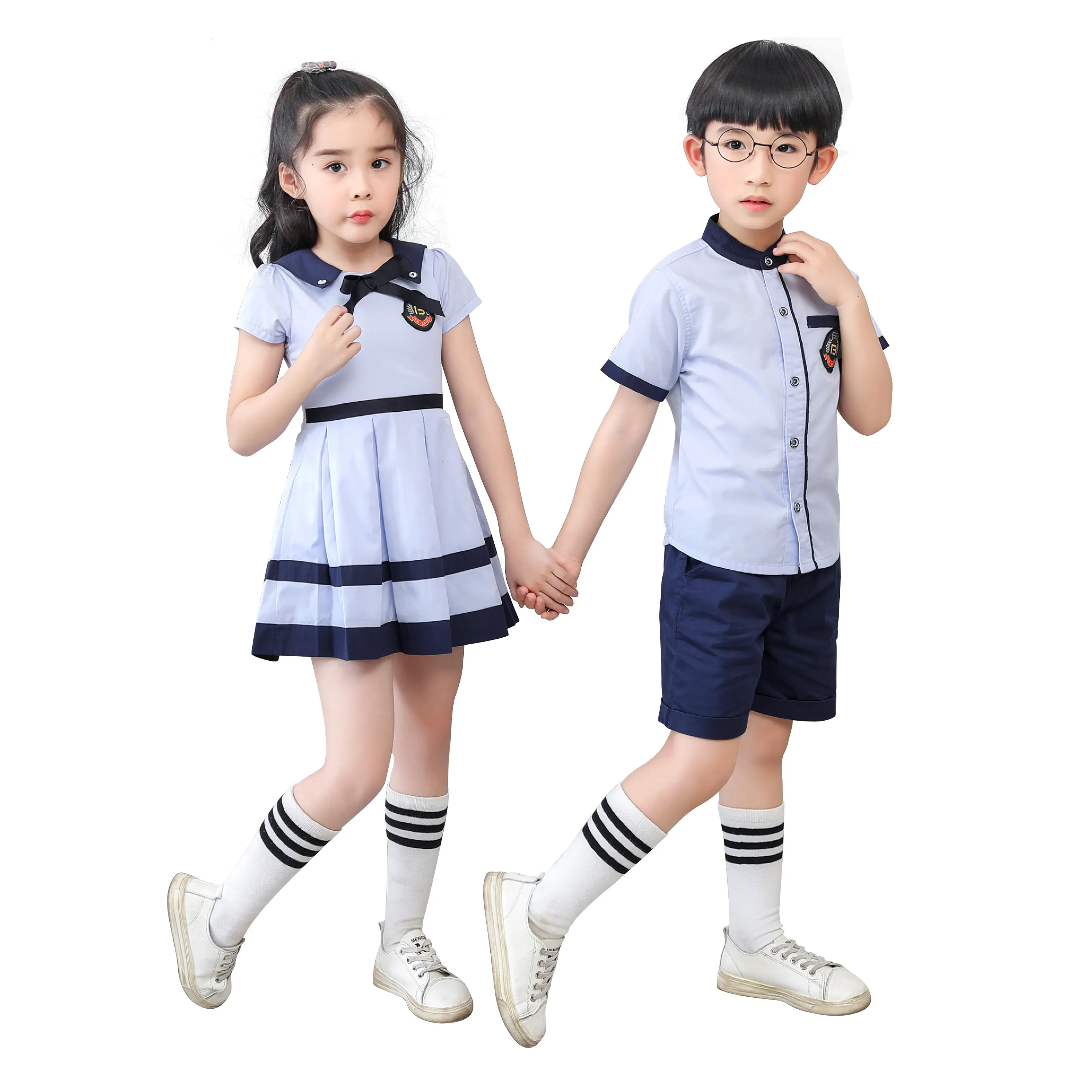 school uniform boy's clothing set girl's dress school garment cloth for children