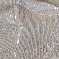 Nouveau tissu en maille élastique en polyester et ammoniac, écologique, extensible, à rayures verticales de 3 mm, avec paillettes, magnifique, respirant, à usage universel