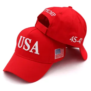NOUVEAU Trum p 2024 Maga Hat Casquette de baseball brodée Casquette drapeau américain