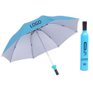 Creative Wine Bottle Umbrella Custom logo 3 Folding Umbrella Rain Sun Sunshade Uv Protection - Product Image 1