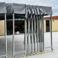 Tente rétractable extérieure pour atelier d'usine, résistante aux UV, imperméable, en PVC robuste, avec structure en tuyaux galvanisés et roues, toutes saisons