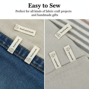 Cotton-woven <b>label</b> with laser-cut edges; <b>machine</b>-washable; <b>printed</b> <b>label</b> for apparel, footwear, and bags - Product Image 3