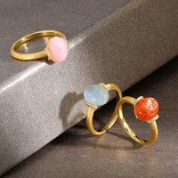 Großhandel Bestseller Silber Natürlicher Sonnenstein / Bernstein Ring, Luxuriöser Modischer Vielseitiger Eleganter Schmuck für Damen