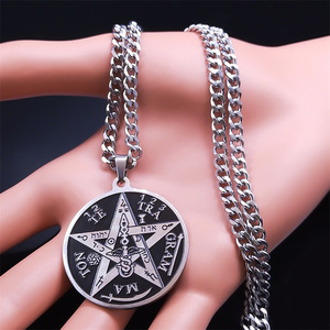 Pendentif en acier inoxydable Star Solomon Seal Kabbalah pour hommes et femmes, collier en acier titane, bijoux - Product Image 6