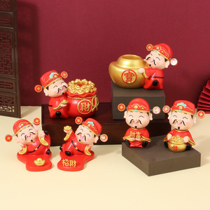 เทพเจ้าแห่งความมั่งคั่ง รูปปั้นเรซิ่น งานฝีมือ ของตกแต่งโต๊ะทำงาน ของขวัญปีใหม่จีน - Product Image 1