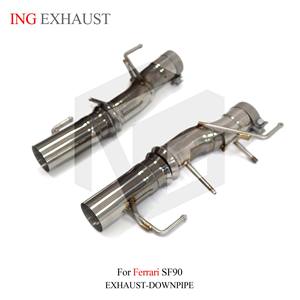 Tuyau d'<span class=keywords><strong>échappement</strong></span> droit avant en acier inoxydable ING de 1,5 <span class=keywords><strong>mm</strong></span> d'épaisseur <span class=keywords><strong>pour</strong></span> Ferrari SF90 2019 - Accessoires automobiles haute performance à haut débit - Product Image 3