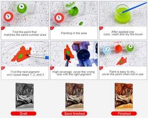 עיצוב מותאם אישית ציור diy על ידי אמנות קיר מספרים אספקה 16 x20 ס "מ ציור שמן חיות עם בד צבע תפאורה - Product Image 6