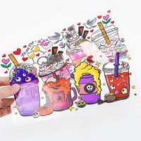 Transferts UV personnalisés pour tasses et mugs, Décalcomanies de Noël, Impression par transfert d'eau, Taille personnalisée CMYK/Pantone, Vente en gros usine