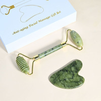 En gros Topfeeling Ensemble de massage en pierre naturelle pour la tête et le cou, Rouleau de massage facial en jade et Gua Sha vert anti-rides pour le visage