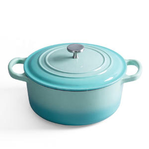 M-cooker Fours hollandais en <span class=keywords><strong>fonte</strong></span> Bon marché Marmite de cuisson émaillée avec fond plat Réchauffeur d'aliments Casserole - Product Image 2