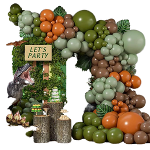 2025 New Trends Wholesale Thick Jungle Safari Theme Baby Shower <strong>Birthday</strong> Graduation Balloon Arch Kit Sage Green <strong>Dinosaur</strong> <strong>Party</strong> - Product Image 4