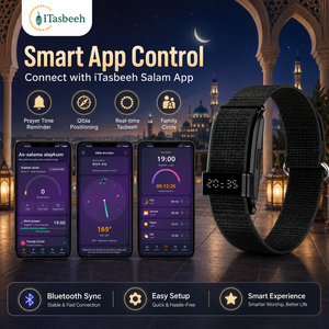 <b>Digital</b> Prayer Zikr Counter Bracelet with BT Sync and Activity Tracker for Islamic Men Mosque Use - Product Image 3