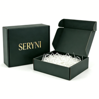 Caja de Cartón Corrugado Negra Premium para Envíos, con Logotipo Estampado en Caliente, Plegable, con Tapa Superior, para Embalaje de Ropa