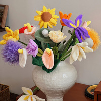 CHIQUE 2026 Bouquet de fleurs artificielles en peluche ultra douce style INS, simulation de roses, pour la Saint-Valentin