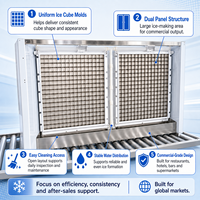 Machine à glaçons industrielle 500 kg/24 h en acier inoxydable, robuste, commerciale, refroidissement par air et eau