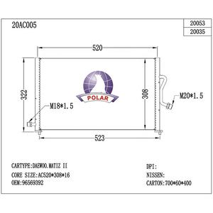 <span class=keywords><strong>Condenseur</strong></span> de climatisation automobile 20AC005 pour Daewoo Matiz 2 1998-2003, pièces détachées, <span class=keywords><strong>condenseur</strong></span> de refroidissement - Product Image 3