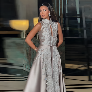 strapless open back dress Spaghetti Straps Navy Blue A Line Evening Dresses 2024 Elegant Beaded  Appliques Illusion Prom Gowns Formal Party Vestido De Gala