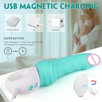 Vibrateur lapin ultra-silencieux à 9 vitesses avec tige réaliste pour orgasme clitoridien féminin