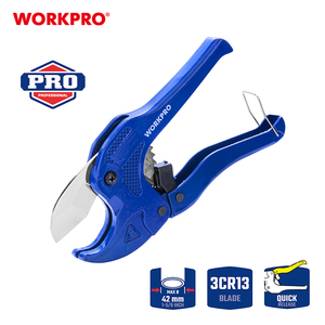 Coupe-tuyaux en PVC de qualité industrielle et bricolage <span class=keywords><strong>WORKPRO</strong></span>, capacité de 42 mm, outil à cliquet pour une coupe rapide à une main de tuyaux de 1-5/8 pouces - Product Image 1