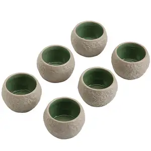 레트로 중국 찻잔 차 테이블 홈 액세서리 장식 빈티지 석기 작은 컵 홈 장식 조각 중국 식기