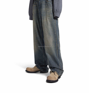 Chaussures Derby en cuir véritable effet vieilli à bout rond, unisexe, en daim vieilli, en cuir de veau, pour homme, chaussures Derby en daim - Product Image 2