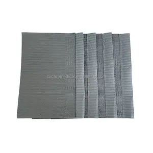 2 ply tissue + 1 ply poly waterproof disposable popular silver grey patient napkin custom dental bib 500/cs