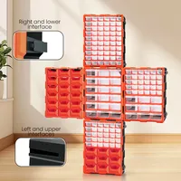 AIRAJ Armoire de rangement murale en plastique à 18/39/60 tiroirs, modulable, pour garage et organisation de perles