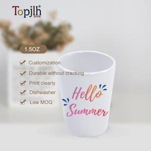 Topjlh 1.5oz sublimation blanc <span class=keywords><strong>verre</strong></span> à liqueur de spiritueux en céramique blanc design personnalisé porcelaine hub style <span class=keywords><strong>verre</strong></span> à whisky - Product Image 6