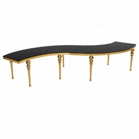 Ensemble table et chaises de banquet de mariage en forme de S, en acier inoxydable, pour événements hôteliers de luxe, salle à manger, salon et extérieur