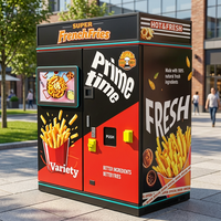 Distributeur automatique de frites à monnayeur, design populaire, entièrement automatique, avec écran tactile et structure en acier