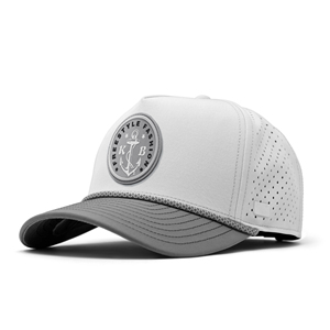 High-quality <b>waterproof</b> five-panel adjustable <b>hat</b> with custom rubber patch, breathable back, unisex outdoor sports cap - Product Image 1