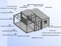 Casa Contenedor Prefabricada Expandible de 20 pies con Techo Plano, Impermeable y Resistente al Fuego, para Espacio Temporal de Eventos
