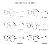Montura de gafas cuadrada de titanio de moda Premium, monturas de gafas ópticas, gafas de fábrica, gafas de titanio con bloqueo de luz azul