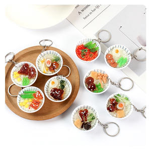 โมเดลชามข้าวจำลองขนาดเล็ก, พวงกุญแจรูปอาหารจำลอง, ของตกแต่งของเล่นอาหารว่างสไตล์จีน - Product Image 1